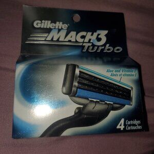 Gillette mach3 turno 4 cartridges per package brand new  . Have 42 m3 power mach
